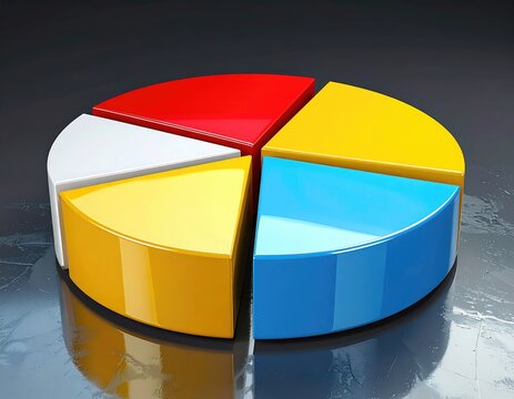 Glossy, 3D pie chart sections