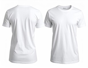 Naklejka premium Front/back view of clean, plain white cotton tee shirt