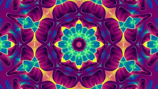 Abstract Digital Mandala Geometry Multicolor Kaleidoscope Flower Loop 4K
An abstract digital mandala with multicolor geometric flower elements forming a mesmerizing kaleidoscope loop.