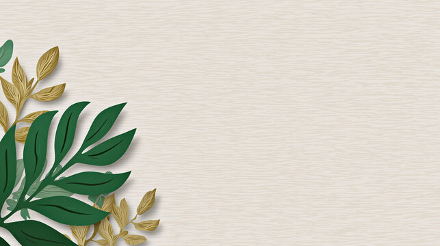 Clean Background Minimal Festive Tropical Motifs Copy Space Summer Holiday Beach Paradise Palm Leaves Monstera Pattern Design Template Banner Vacation Celebration Party Decoration White Modern