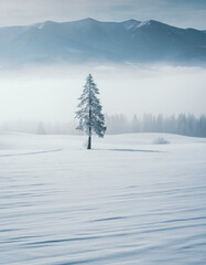 winter landscape with trees and snow