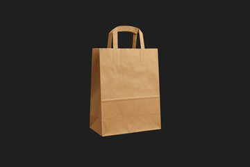 Glowing Paper Shopping Bag Isolated on Transparent Background
