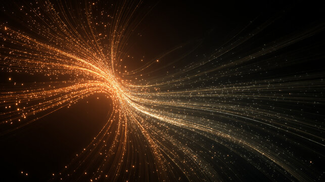 Digital Data Streams Merging - Futuristic Network Convergence Visualization