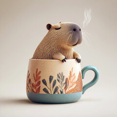 Cozy Capybara in a Teacup