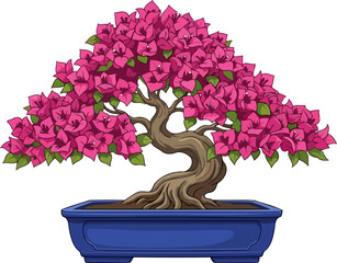 vibrant bloom artistic bonsai radiates cultivated beauty and enduring spirit, isolated on transparent background