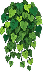 verdant love cascade bringing organic vibrancy and serene comfort to any design, isolated on transparent background