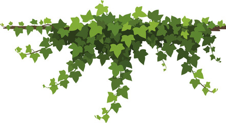 verdant garland evergreen vines adorning spaces, symbolizing connection and enduring growth, isolated on transparent background