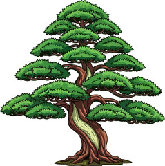 whispering canopy rooted wisdom, a timeless symbol of enduring natural spirit, isolated on transparent background