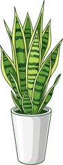 architectural green a resilient sansevieria icon for modern living spaces, isolated on transparent background