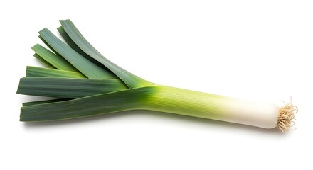 Fresh leek vegetable isolated on white background for cooking