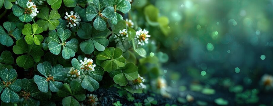 St. Patrick's Day with shamrocks and leprechauns