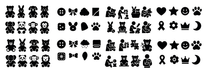 Cute animal icons and symbols collection