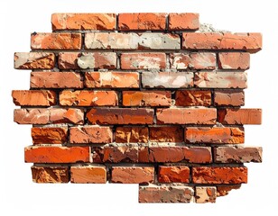 Rustic brick section; some missing bricks