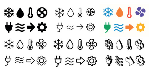 Fototapeta premium Variety of hvac and weather icons
