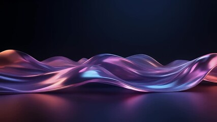 Abstract flowing iridescent liquid surface with vibrant neon colors. - Powered by Adobe