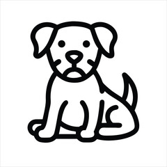 Puppy sitting icon vector illustration for pet and animal concept design