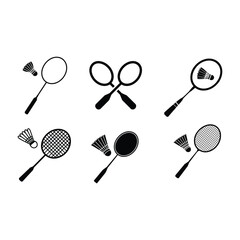 Badminton and Racket Sports Icon Set