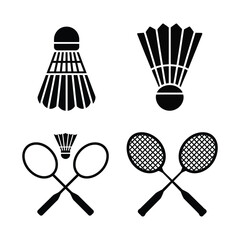 Badminton and Racket Sports Icon Set