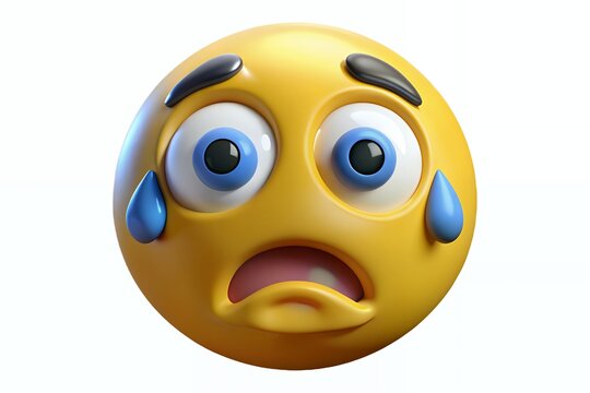 Scared and crying emoji face with wide eyes and open mouth