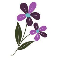 Minimalist Purple and Violet Floral Vector Illustration
