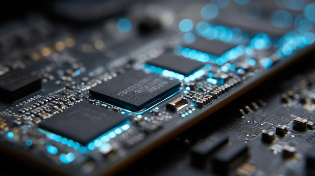 High-Performance NVMe SSD Technology Close-Up - Computer Hardware Component Detail