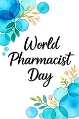 Watercolor greeting card design for world pharmacist day celebration