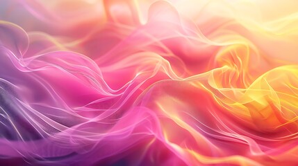 Obraz premium Abstract swirling pink purple and yellow smoke or ink cloud