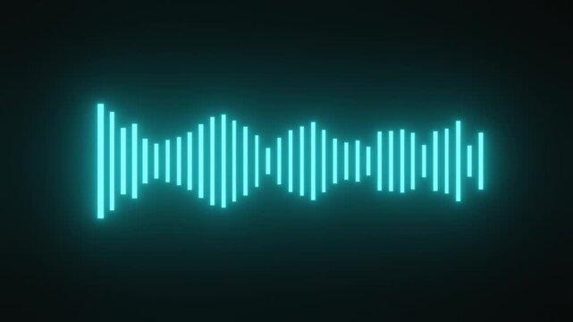 glowing audio sound wave animation vector illustration on black background and dark background