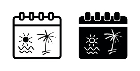 Travel schedule icon. vacation planning symbol. calendar date for travel schedule booking icon for app, ui, ux, web and tourism marketing. png and vector illustration on transparent background