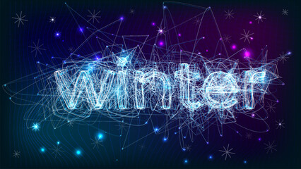 Winter Neon Particle Lines — Futuristic Glowing Seasonal Art