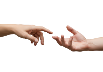 Two Hands Reaching Out for Connection and Understanding in a Symbol of Unity