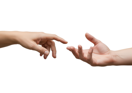 Two Hands Reaching Out for Connection and Understanding in a Symbol of Unity