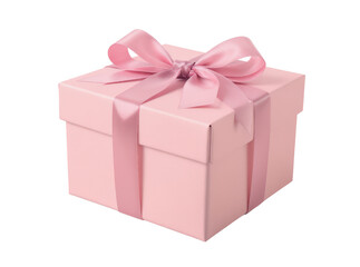 Obraz premium Elegant Pink Gift Box with Ribbon Perfect for Celebrations and Special Occasions