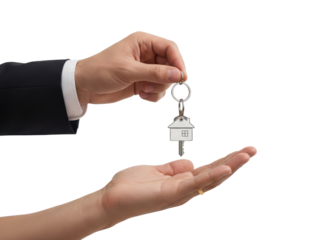 Hand Holding House Key Symbolizing New Home Ownership and Real Estate Success