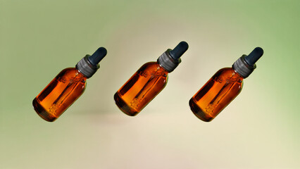 transparent jars for cosmetics on a light background