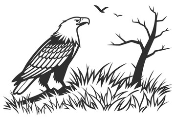 Bald Eagle Illustration Print | Patriotic Wildlife Art