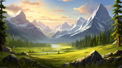 sunrise in the mountains