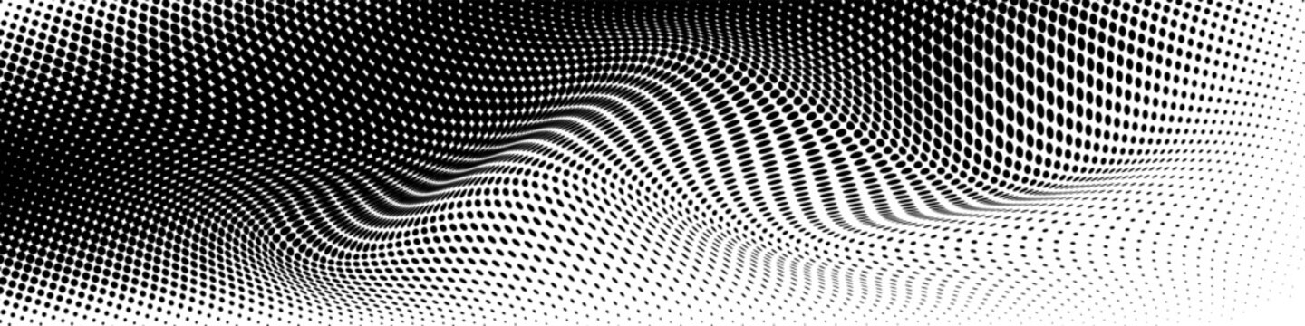 fun beautiful black and white shadow halftones retro pop art funky urban colorful comic book. Dotted halftone gradient texture. Vanishing polka dot background. Repeating dots gradation pattern backgro