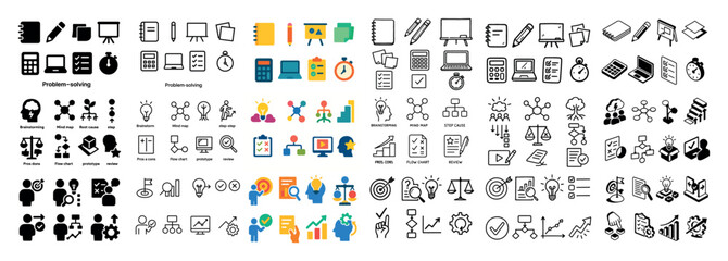 Problem-solving icons collection