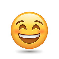 Fototapeta premium single vector expression, sign, funny, comic happy smiley face,sad, laugh, 3d, design, joy, happiness, illustration, face