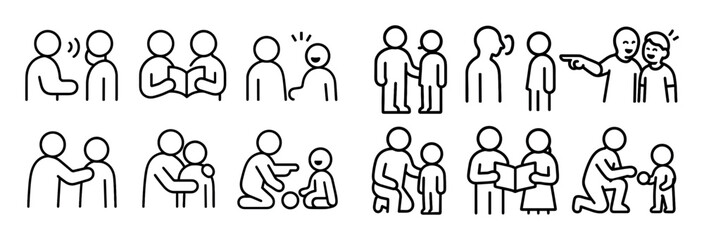 Naklejka premium Family Communication Icons