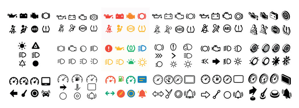Vehicle dashboard warning icons overview