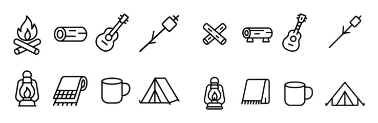 Minimalist Campfire Icons