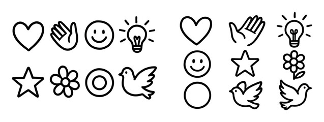 Naklejka premium Caring Symbols Grid