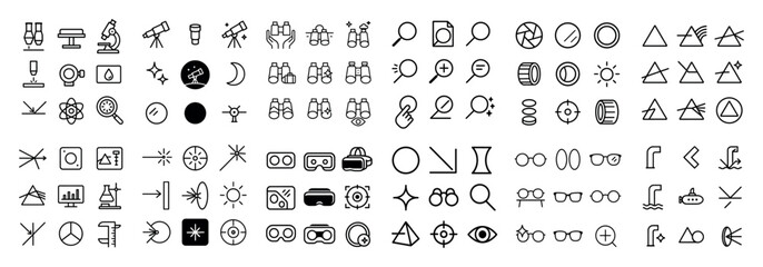 Science and technology icon set