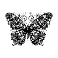 Grateful Butterfly Clip Art Vector Design