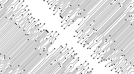 Digital internet communication on white background. Wide Cyber security internet and networking concept. Hi-tech vector illustration with various technology elements. Abstract global sci-fi concept.