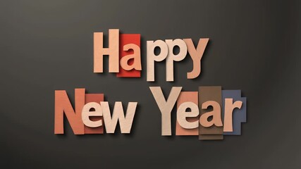 Happy New Year greeting, perfect for video productions, seasonal wishes, celebratory messages