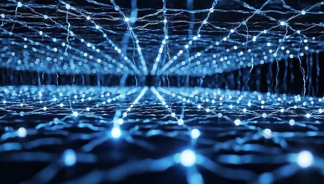 Abstract Digital Network Exploring Connections and Data Flow in a Futuristic Cyber World