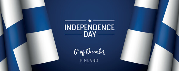 Finland independence day vector banner, greeting card